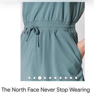 The north face never stop wearing dress. Women’s size small. Goblin blue
